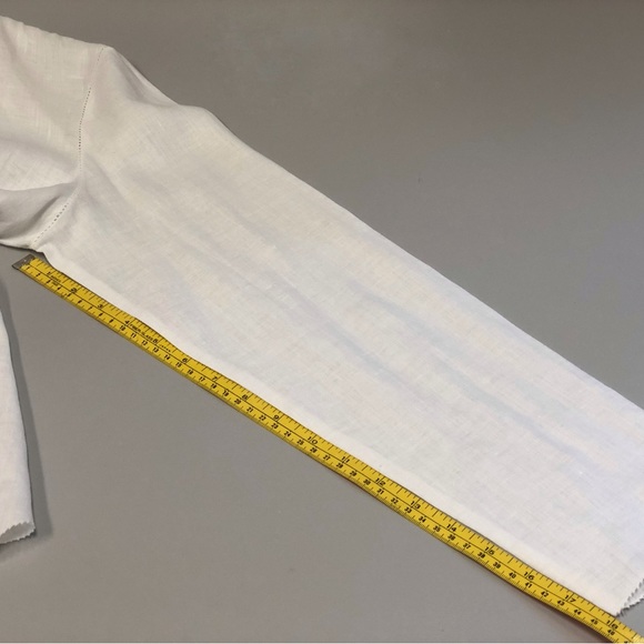 NEXT White Linen Button Down Blouse, Sz 10 - Picture 10 of 12